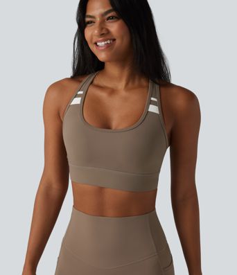 Soutien-gorge de sport Halara UltraSculpt™ à maintien moyen et soutien-gorge intégré dos nageur color block
