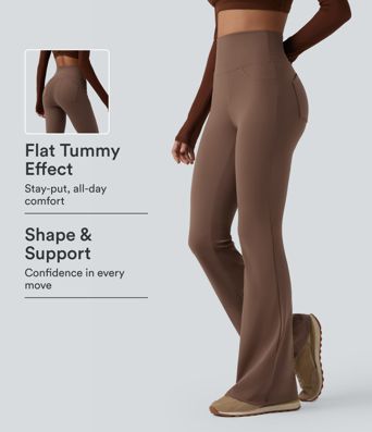 DayStretch High Waisted Tummy Control Bootcut Yoga Leggings with Pockets
