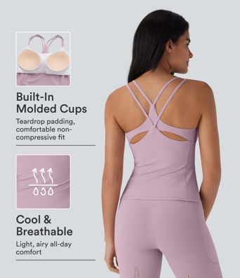 Halara UltraSculpt™ Cool Quick Dry Molded Cups Yoga Cami Top-UPF50+ Halara UltraSculpt™ Cool Quick Dry Molded Cups Yoga Cami Top-UPF50+