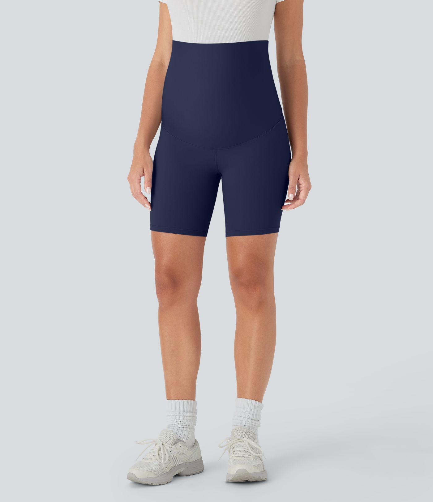 SoftlyZero™ Super High Waisted Maternity Yoga Biker Shorts 7''-UPF50+