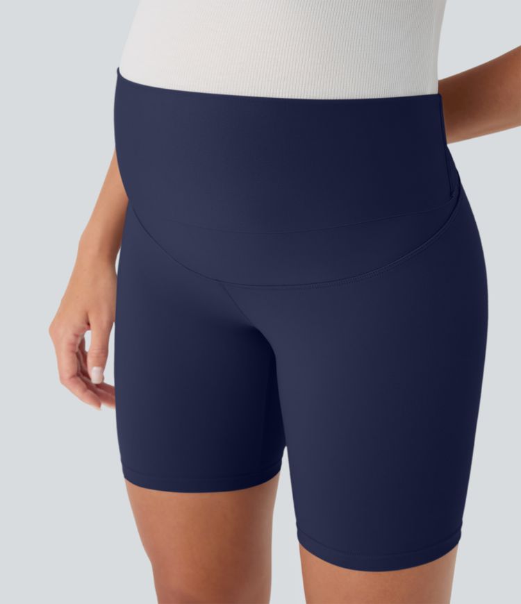 SoftlyZero™ Super High Waisted Maternity Yoga Biker Shorts 7''-UPF50+