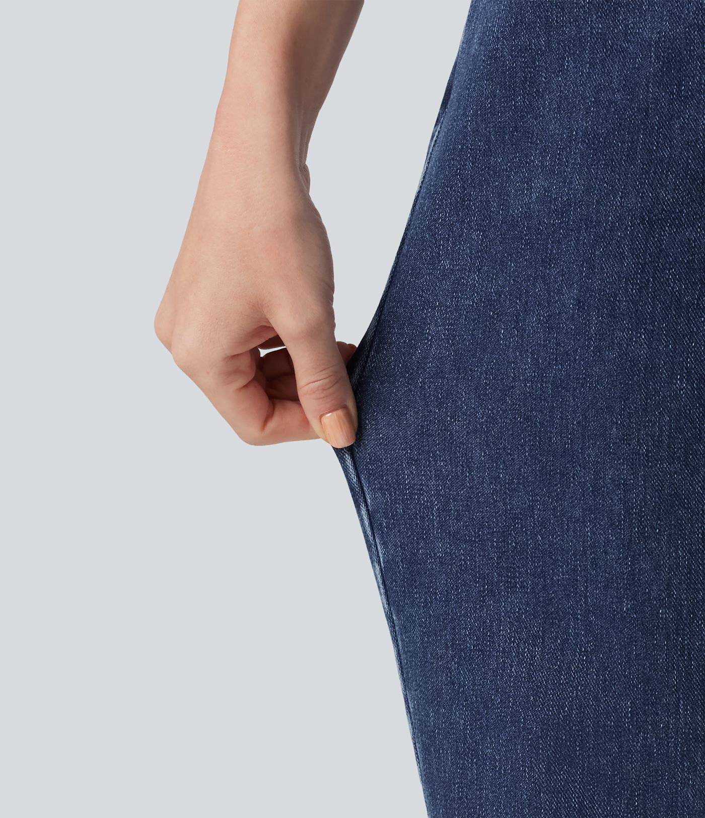 Halara Flex™ High Waisted Zipper Pockets Straight Leg Casual Jeans