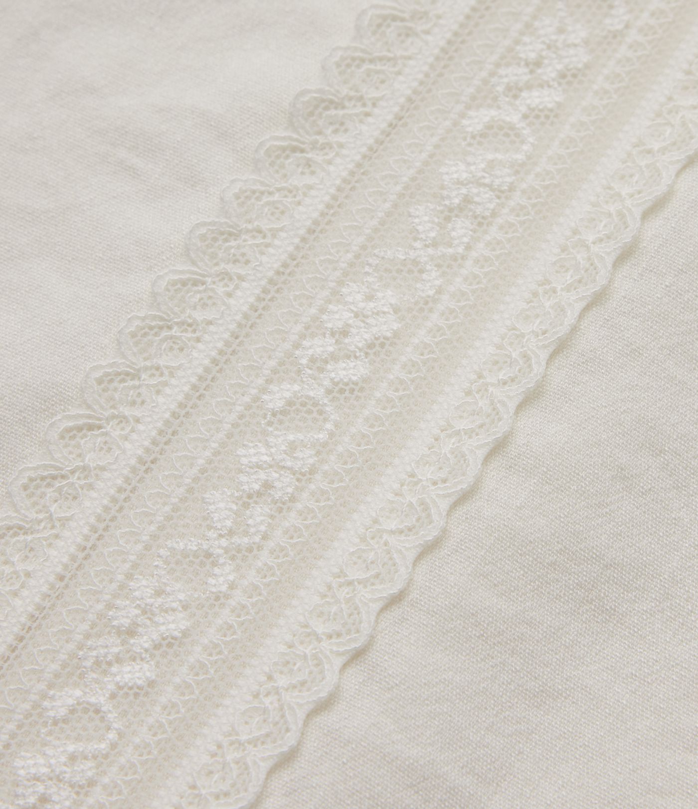 Mid Rise Drawstring Contrast Lace 2-in-1 Casual Linen-Feel Baggy Pants with Pockets