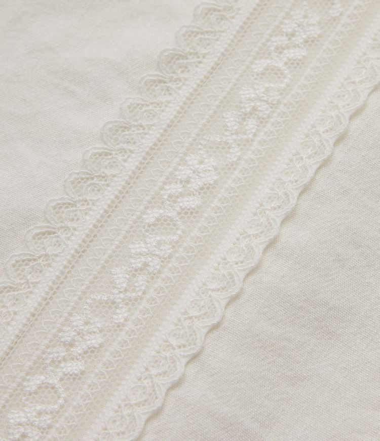 Mid Rise Drawstring Contrast Lace 2-in-1 Casual Linen-Feel Baggy Pants with Pockets