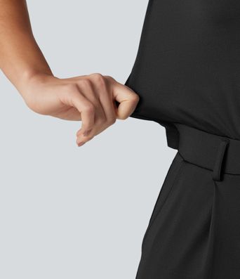 V Neck Sleeveless Work Jumpsuit with Pockets-Easy Peezy Edition V Neck Sleeveless Work Jumpsuit with Pockets-Easy Peezy Edition