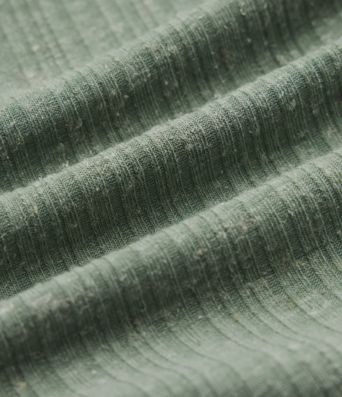 Ribbed Knit V-neck Short Sleeve 2-in-1 Mini Casual Linen-Blend Flowy Dress