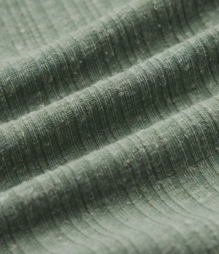 Ribbed Knit V-neck Short Sleeve 2-in-1 Mini Casual Linen-Blend Flowy Dress