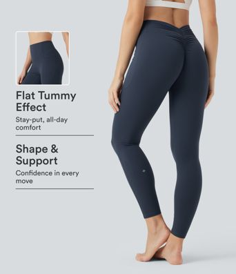 Halara UltraSculpt™ High Waisted Tummy Control Scrunch Shaping Yoga Leggings with Pockets