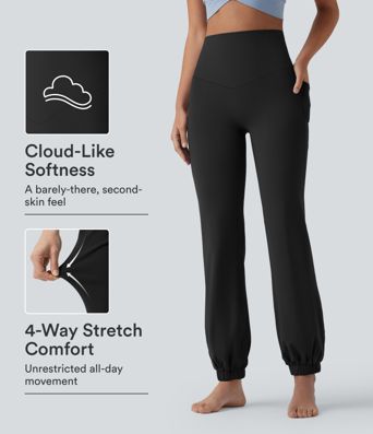 SoftlyZero™ High Waisted Tummy Control Dance Balloon Joggers with Pockets-UPF50+