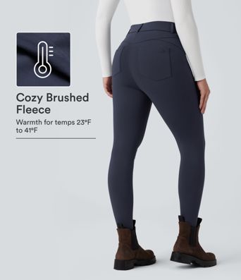 SoftlyZero™ Plush Thermal High Waisted Casual 7/8 Leggings with Pockets SoftlyZero™ Plush Thermal High Waisted Casual 7/8 Leggings with Pockets