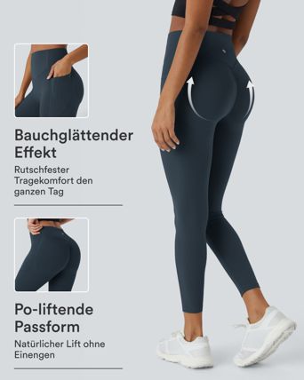Halara UltraSculpt™ - Formende Workout-Leggings mit hohem Bund, Seitentaschen, Booty-Scrunch und Bauchkontrolle