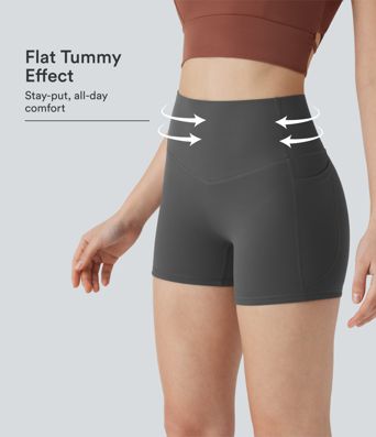 Halara UltraSculpt™ SoCinched Hohe Taille Bauchkontrolle Taschen Formende Trainings Radlerhose 3''