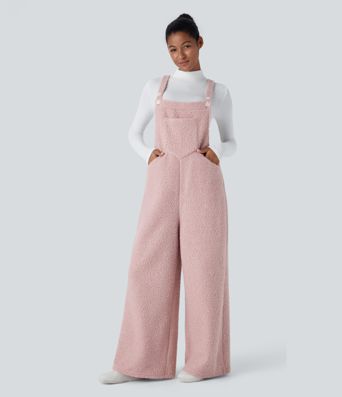 Pockets Casual Teddy Overalls