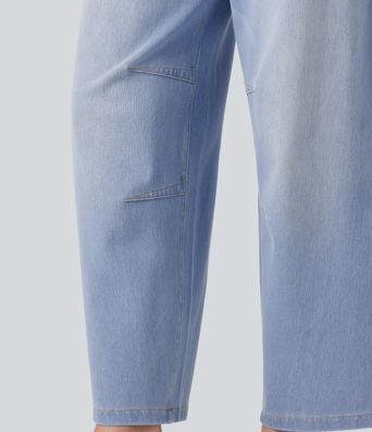 Halara Flex™ Mid Rise Pockets Women Wide Leg Baggy Barrel Leg Casual Denim Jeans Halara Flex™ Mid Rise Pockets Women Wide Leg Baggy Barrel Leg Casual Denim Jeans