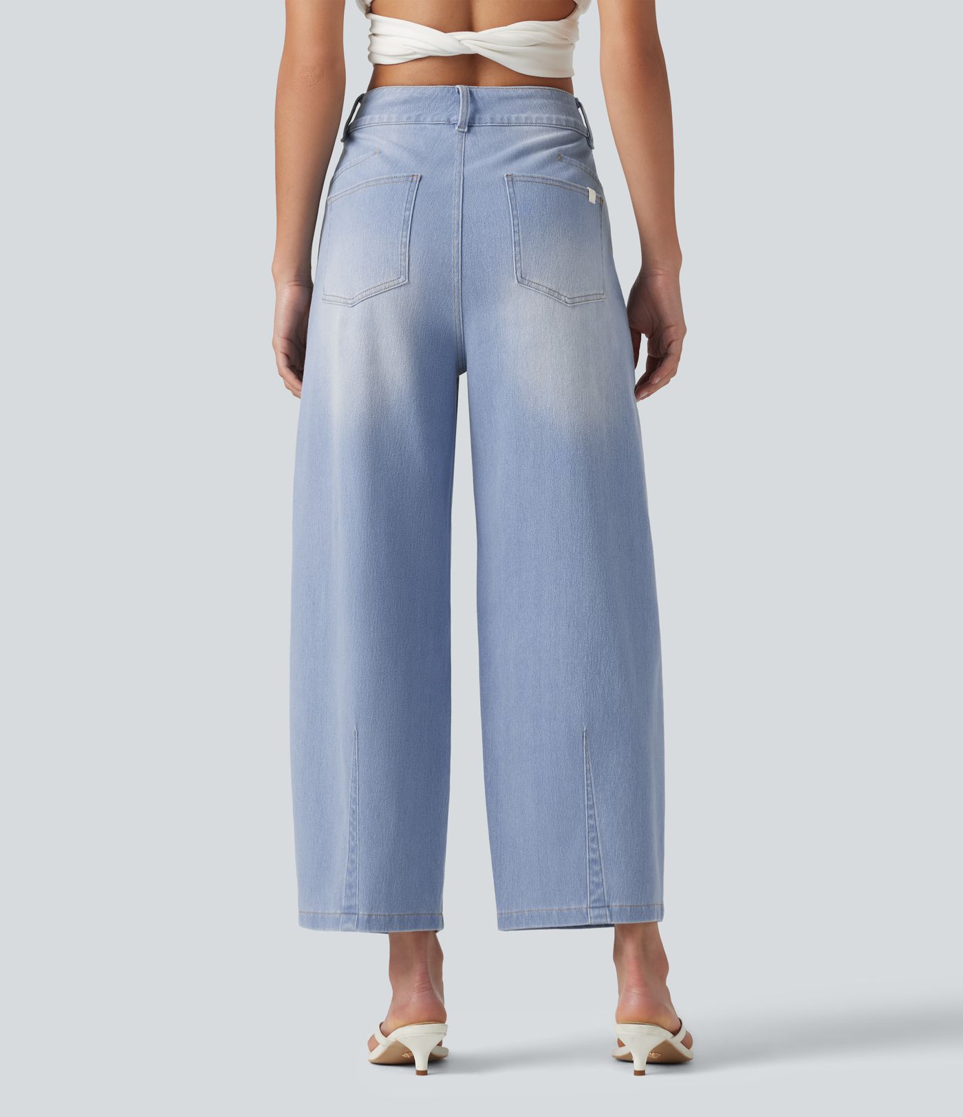 Halara Flex™ Mid Rise Pockets Women Wide Leg Baggy Barrel Leg Casual Denim Jeans Halara Flex™ Mid Rise Pockets Women Wide Leg Baggy Barrel Leg Casual Denim Jeans