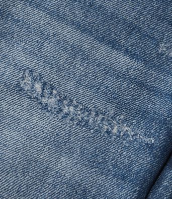 High Waisted Denim Print French Terry Casual Joggers with Pockets High Waisted Denim Print French Terry Casual Joggers with Pockets