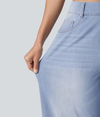 Halara Flex™ Mid Rise Pockets Women Wide Leg Baggy Barrel Leg Casual Denim Jeans Halara Flex™ Mid Rise Pockets Women Wide Leg Baggy Barrel Leg Casual Denim Jeans