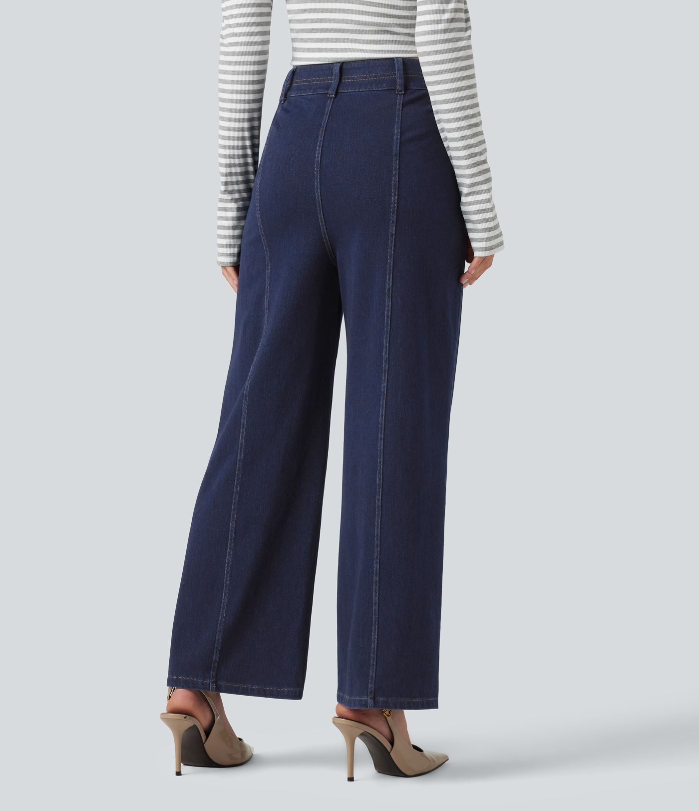 Halara Flex™ High Waisted Wide Leg Casual Jeans with Pockets