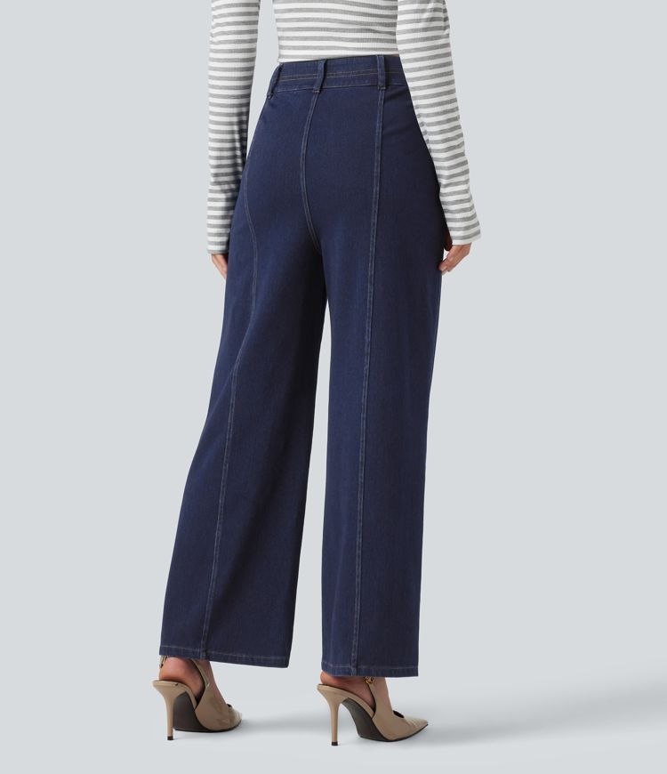 Halara Flex™ High Waisted Wide Leg Casual Jeans with Pockets