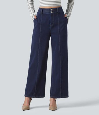 Halara Flex™ High Waisted Wide Leg Casual Jeans with Pockets