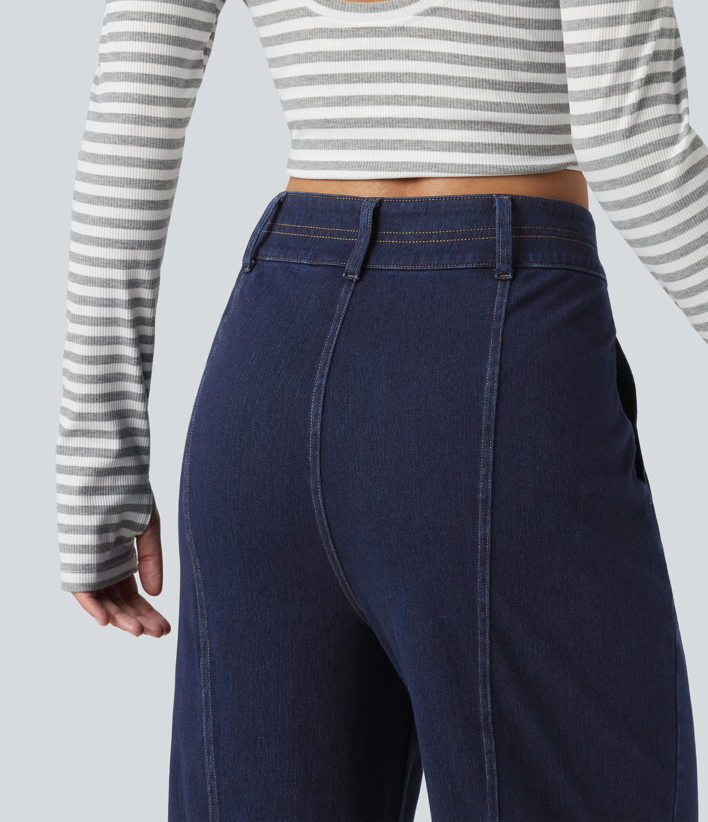 Halara Flex™ High Waisted Wide Leg Casual Jeans with Pockets