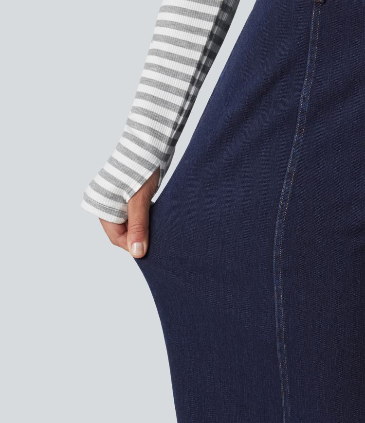Halara Flex™ High Waisted Wide Leg Casual Jeans with Pockets