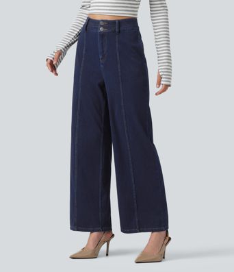 Halara Flex™ High Waisted Wide Leg Casual Jeans with Pockets