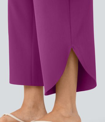 Pantalon fluide resort Breezeful™ à séchage rapide, coupe fendue et effet ventre plat