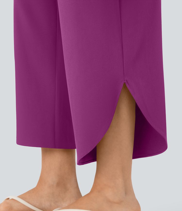 Pantalon fluide resort Breezeful™ à séchage rapide, coupe fendue et effet ventre plat