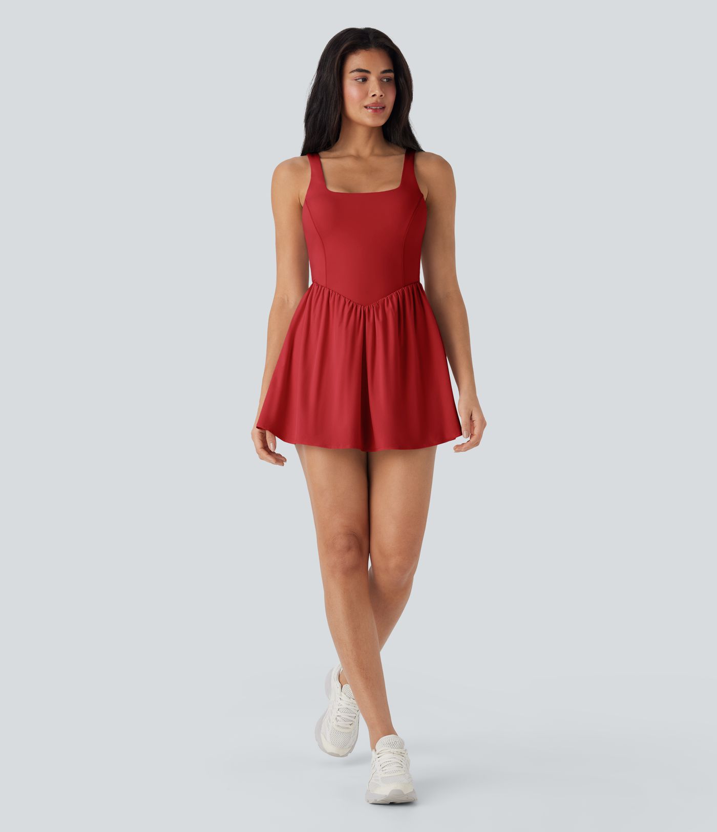 Breezeful™ Backless Tie Back 2-in-1 Quick Dry Mini Dance Active Dress with Side Pocket-Easy Peezy Edition