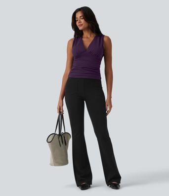 Débardeur tailleur col V avec fronces et brassière intégrée Débardeur tailleur col V avec fronces et brassière intégrée