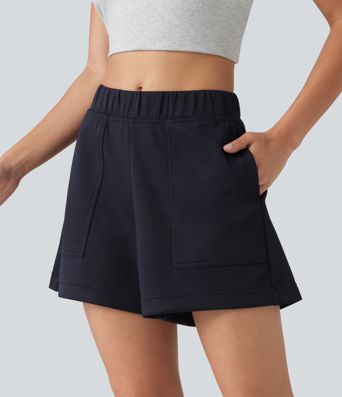 Mid Rise A-line Dance Shorts with Pockets