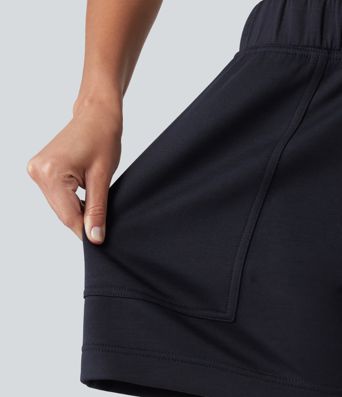 Mid Rise A-line Dance Shorts with Pockets