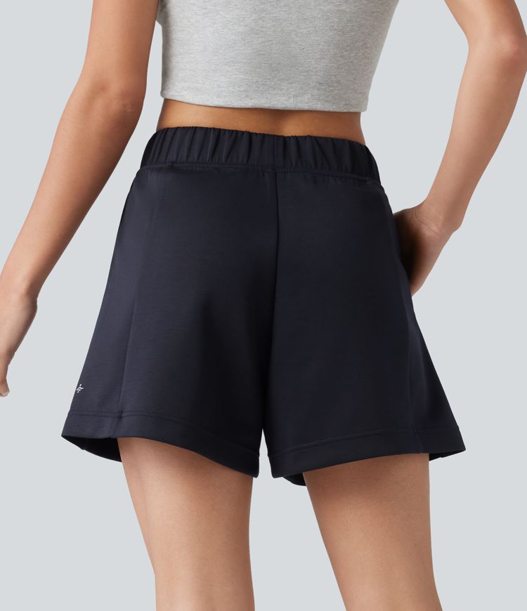 Mid Rise A-line Dance Shorts with Pockets