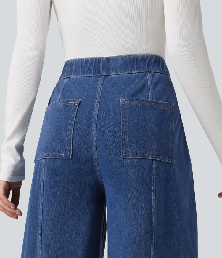 Halara Flex™ High Waisted Barrel Leg Casual Jeans with Pockets