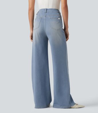 HalaraMagic™ High Waisted Crossover Bootcut Casual Jeans with Pockets