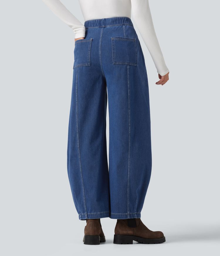 Halara Flex™ High Waisted Barrel Leg Casual Jeans with Pockets