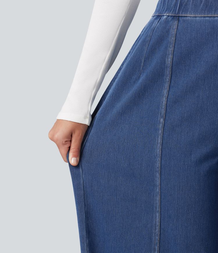 Halara Flex™ High Waisted Barrel Leg Casual Jeans with Pockets