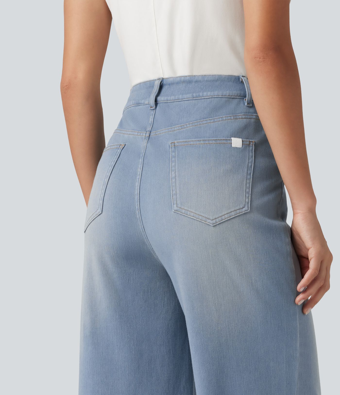 HalaraMagic™ High Waisted Crossover Bootcut Casual Jeans with Pockets