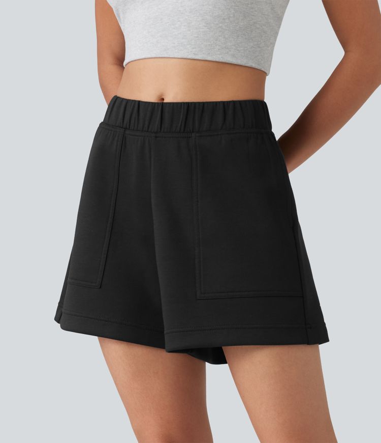 Mid Rise A-line Dance Shorts with Pockets