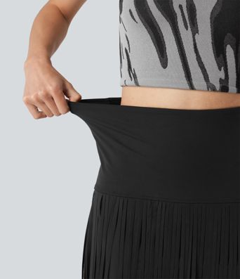Halara UltraSculpt™ Cool Quick Dry High Waisted Fringe Hem Midi Skirt