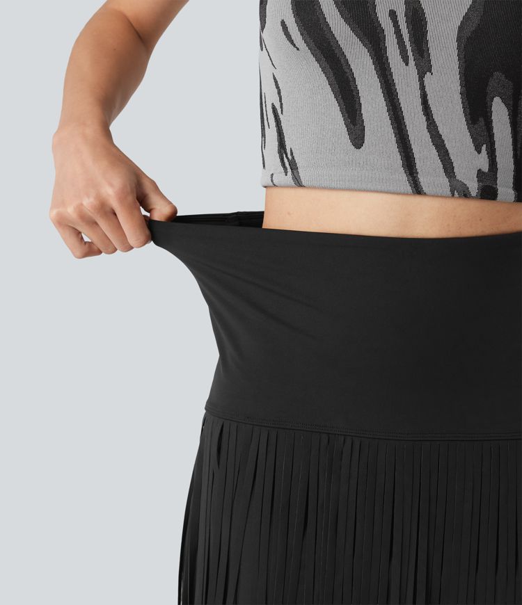 Halara UltraSculpt™ Cool Quick Dry High Waisted Fringe Hem Midi Skirt