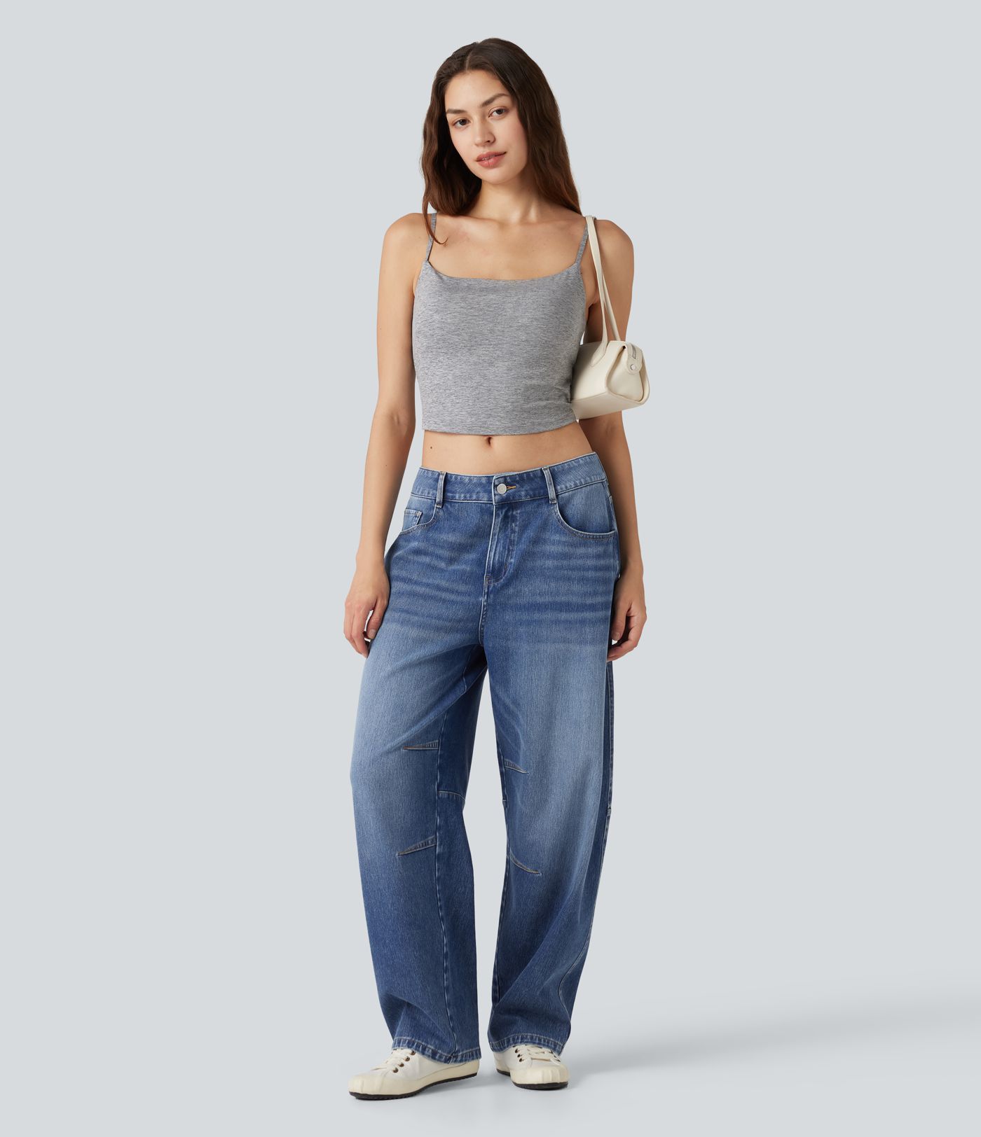 Halara Flex™ Low Rise Barrel Leg Casual Jeans with Pockets