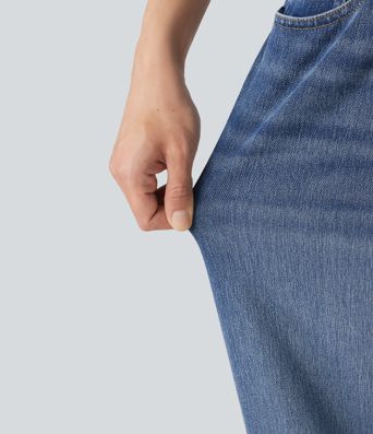 Halara Flex™ Low Rise Barrel Leg Casual Jeans with Pockets