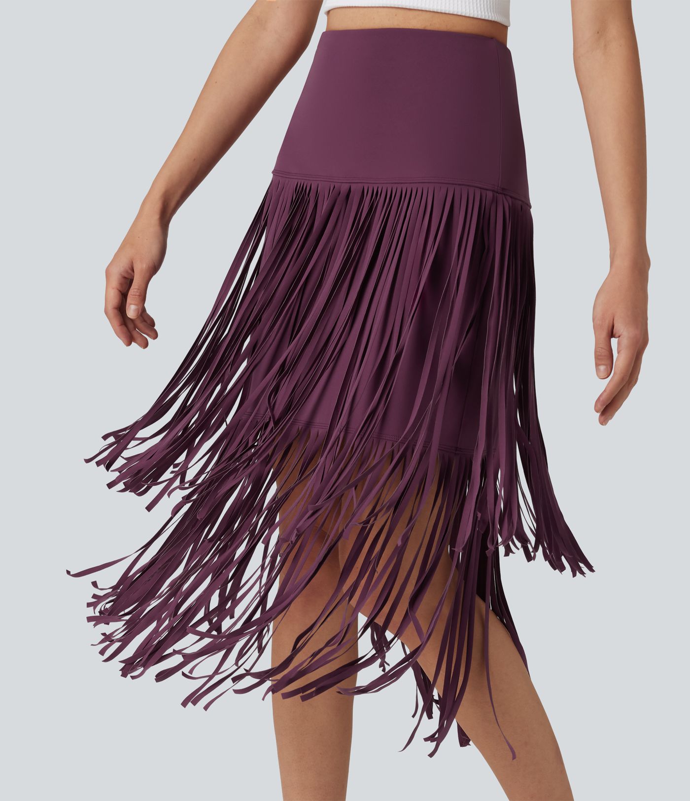 Halara UltraSculpt™ Cool Quick Dry High Waisted Fringe Hem Midi Skirt