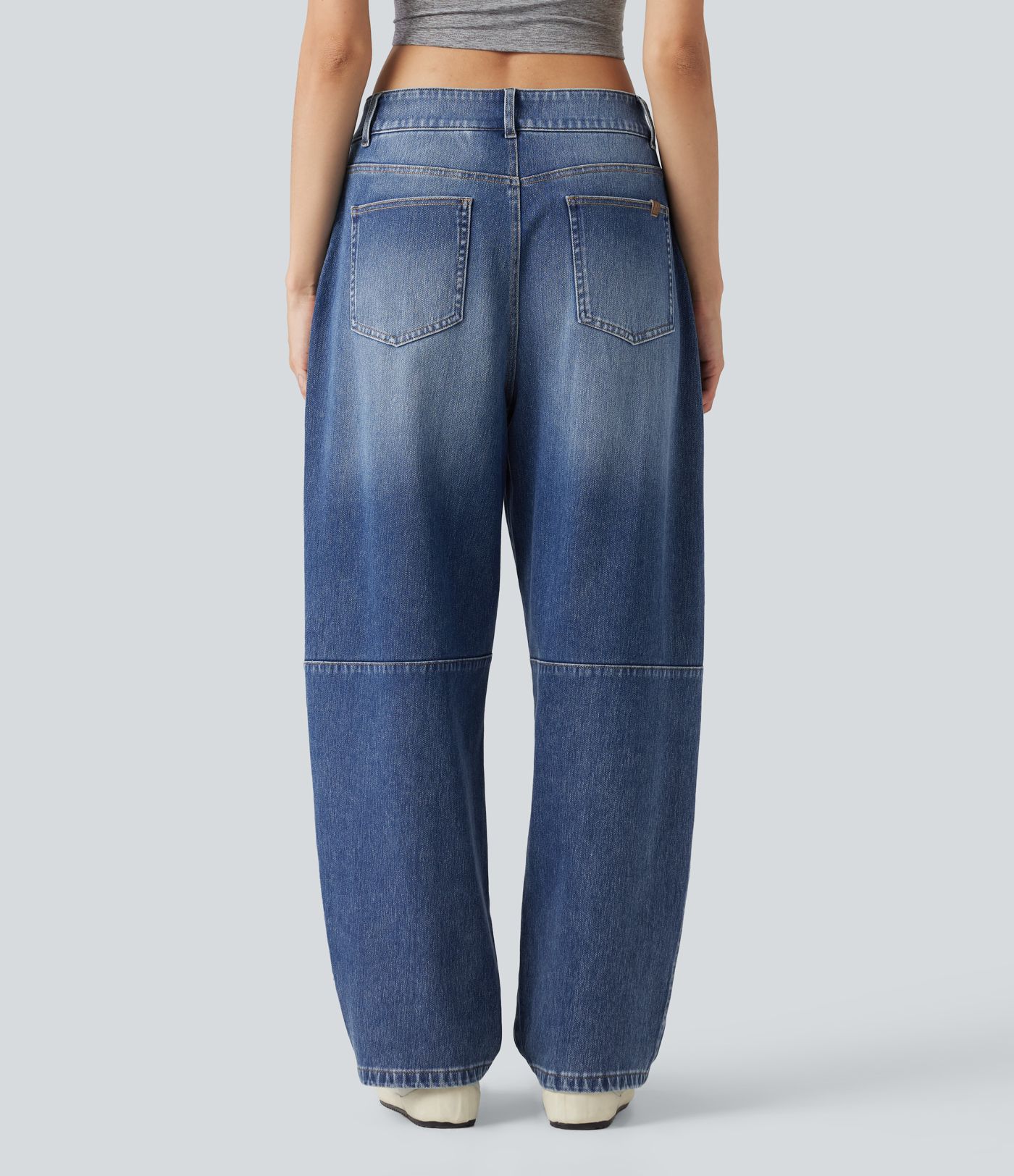 Halara Flex™ Low Rise Barrel Leg Casual Jeans with Pockets