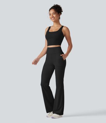 Halara UltraSculpt™ High Waisted Tummy Control Casual Flare Leggings with Pockets
