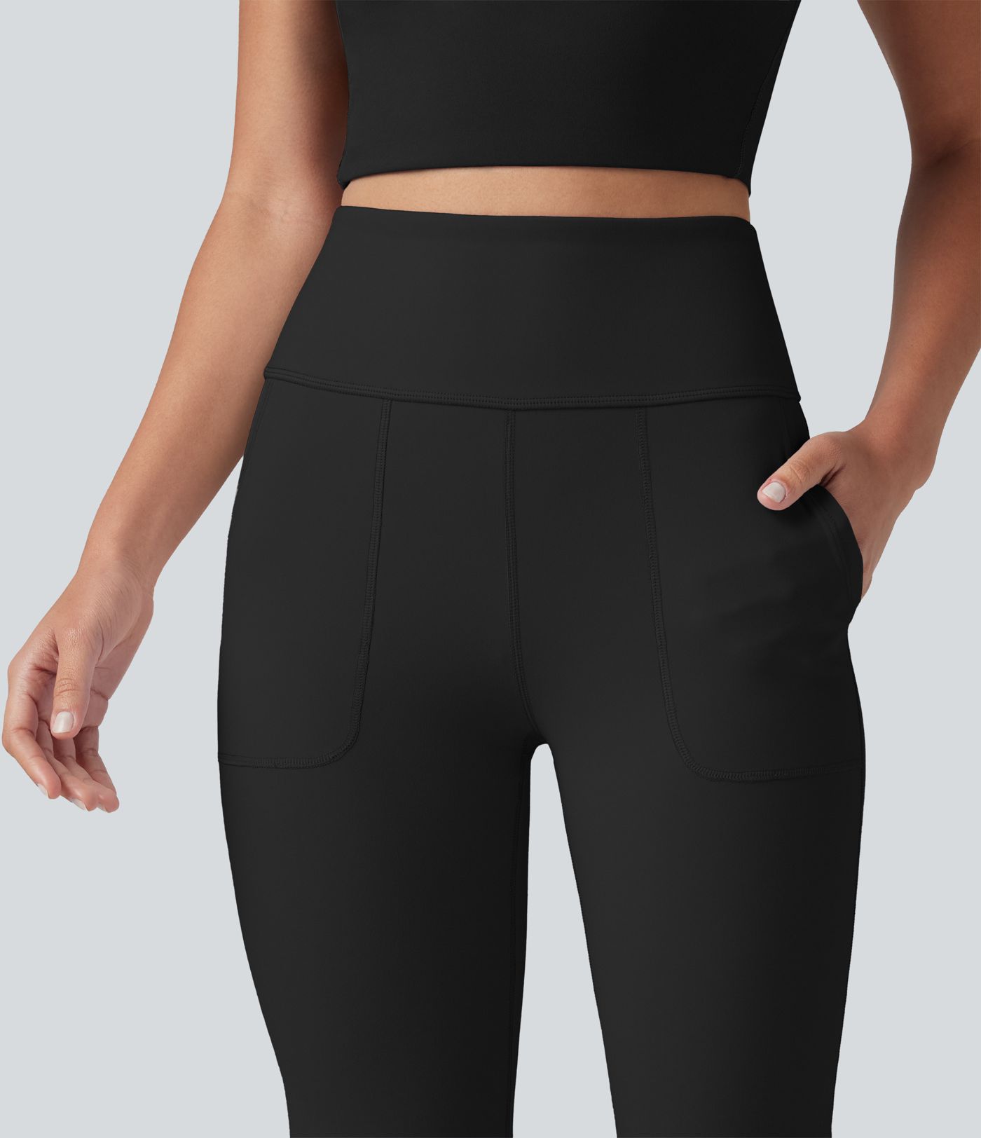 Halara UltraSculpt™ High Waisted Tummy Control Casual Flare Leggings with Pockets