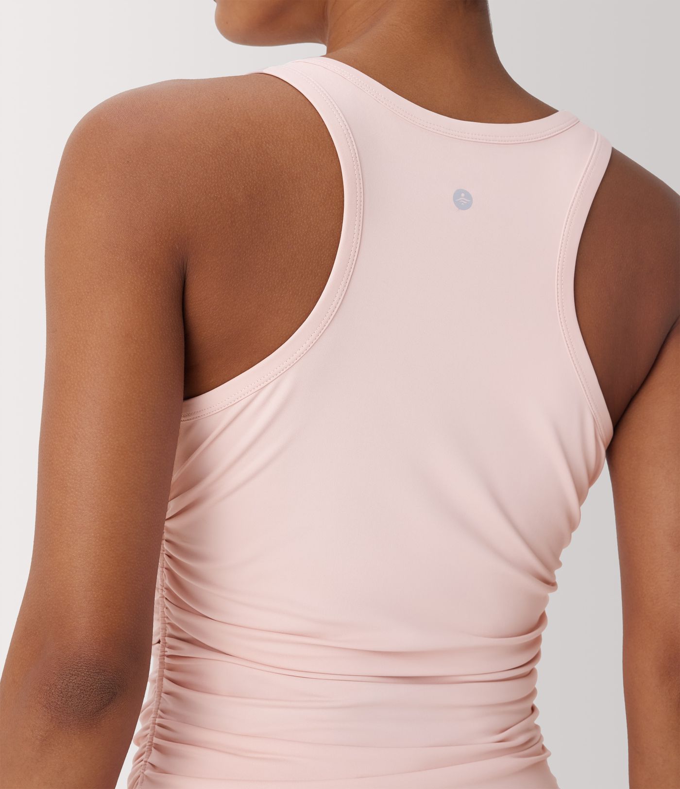 Round Neck Racerback Ruched Yoga Tank Top