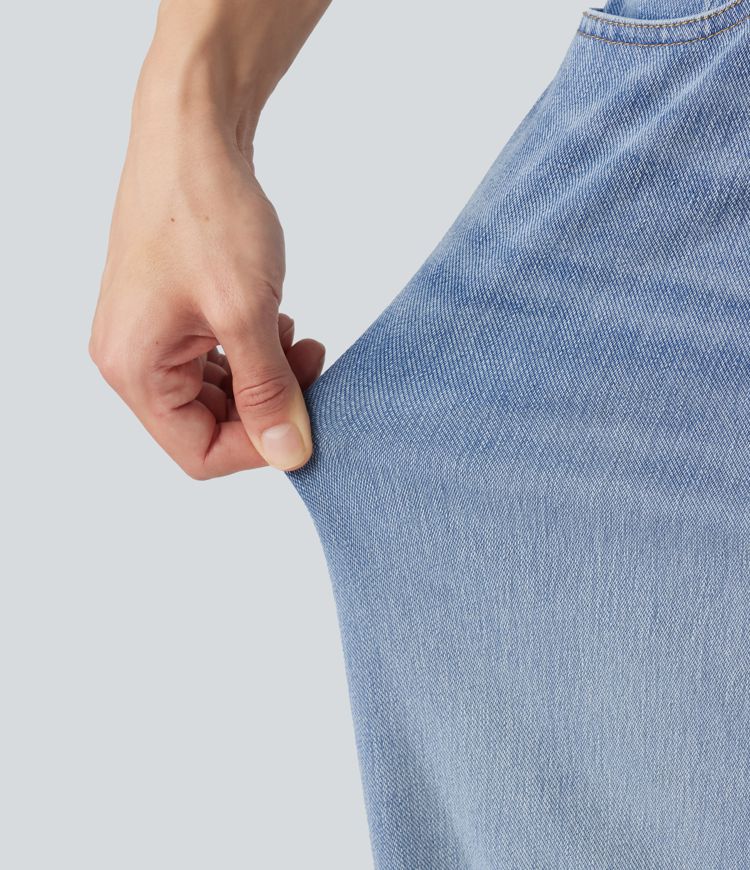 Halara Flex™ - Lässige Jeans mit niedrigem Bund, mehreren Taschen und Barrel-Leg